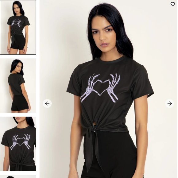 LOVE YOU TO DEATH TIE FRONT TEE - LIMITED - Blackmilk - Size S - Picture 7 of 7